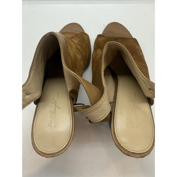 Miss Albright Peep Toe Sling Back Ankle Sandals Brown Leather Women's Sz 8M USA - Picture 6 of 9